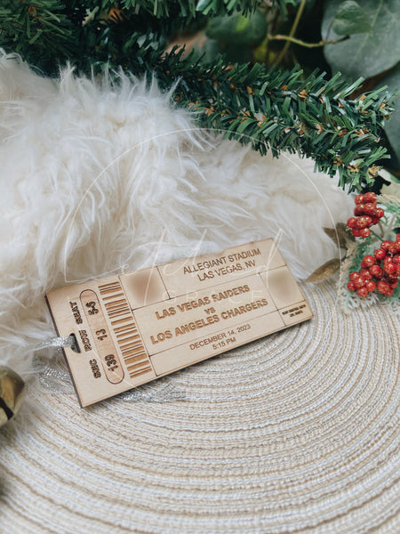 Personalized Ticket Ornament
