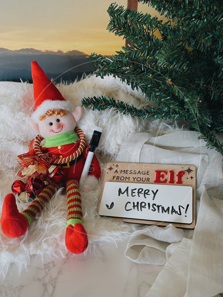 "A Message From Your Elf" Dry Erase Sign