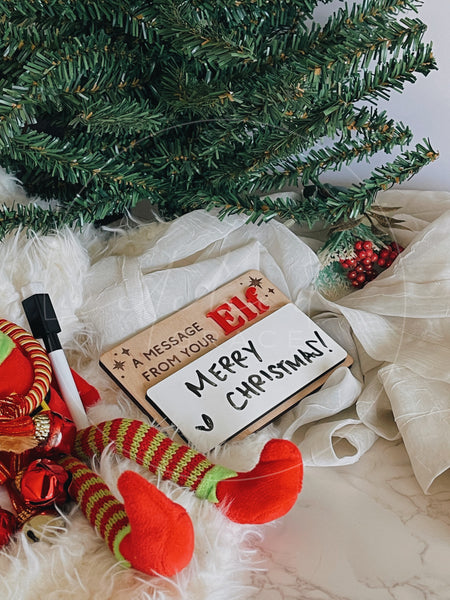 "A Message From Your Elf" Dry Erase Sign