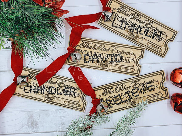 The Polar Express Replica Train Ticket | Personalized Wooden Train Ticket