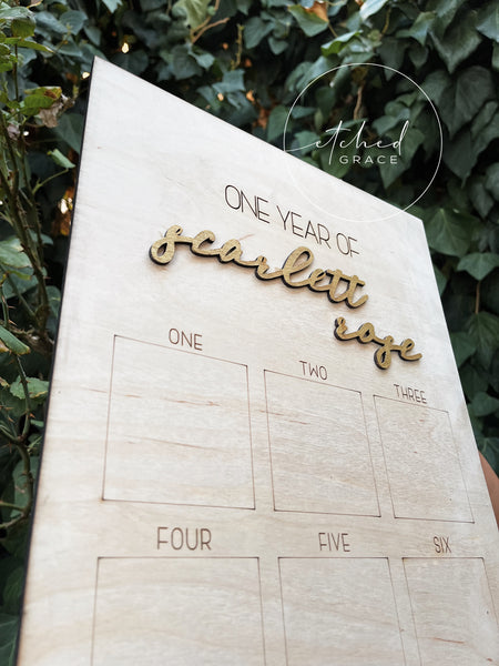 Personalized Milestone Memory Board | “One Year Of” Board