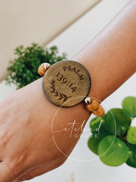 Custom Wooden Disc Bracelet