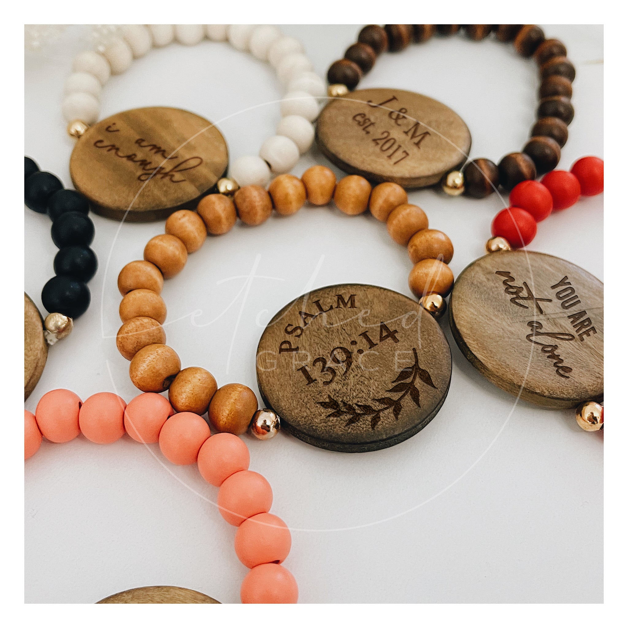 Custom Wooden Disc Bracelet