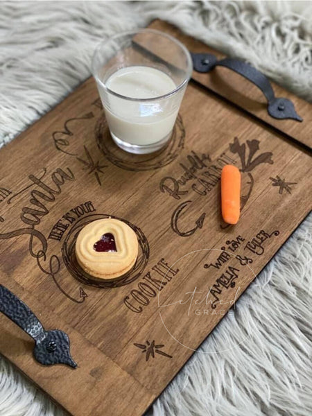 Personalized Engraved Santa's Cookie Tray