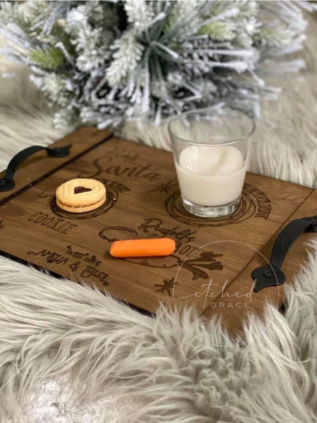 Personalized Engraved Santa's Cookie Tray