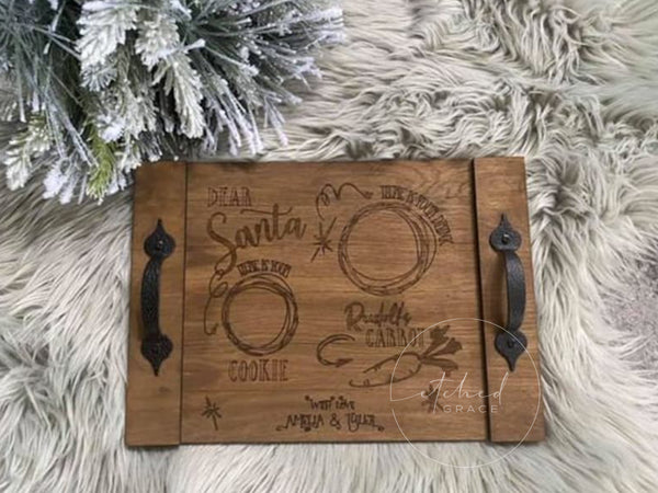Personalized Engraved Santa's Cookie Tray