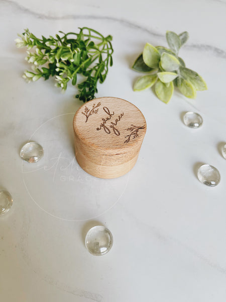 Personalized Mini Round Keepsake Box | Ring Box