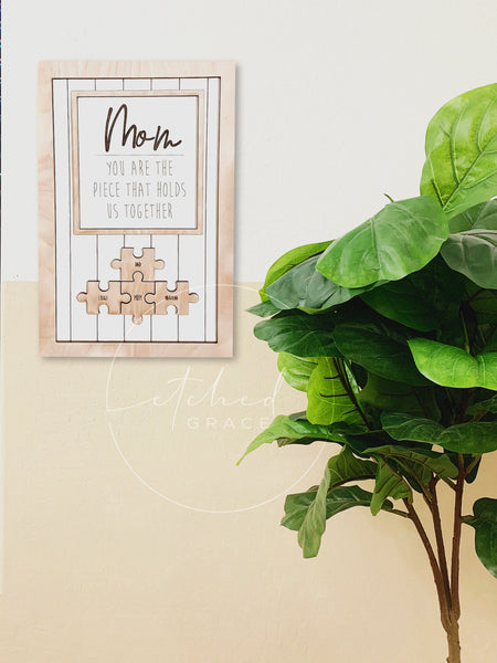 Custom 10.5" x 7" Mother's Day Puzzle Sign