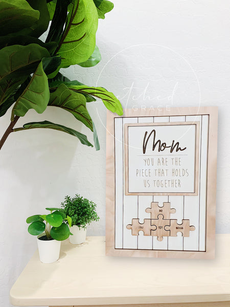 Custom 10.5" x 7" Mother's Day Puzzle Sign