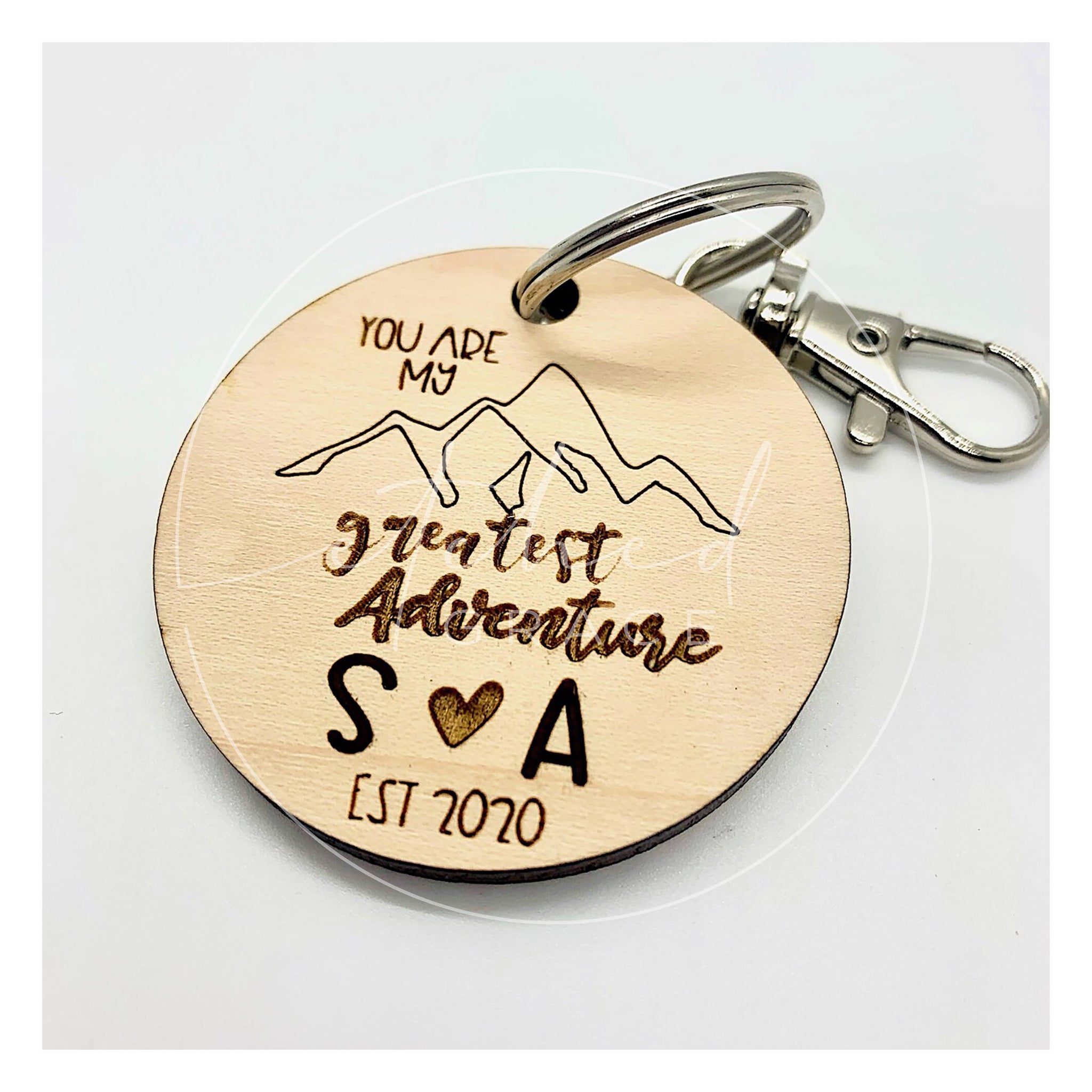 Greatest Adventure Wooden Engraved Keychain