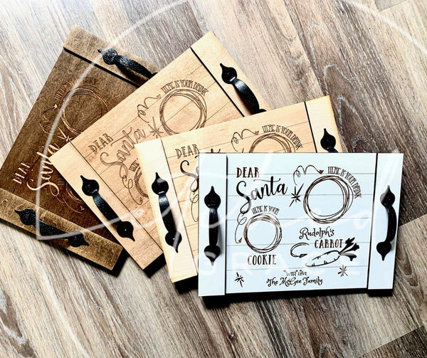 Personalized Engraved Santa's Cookie Tray
