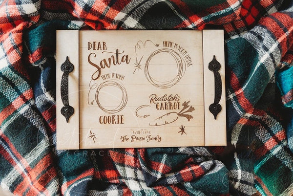 Personalized Engraved Santa's Cookie Tray