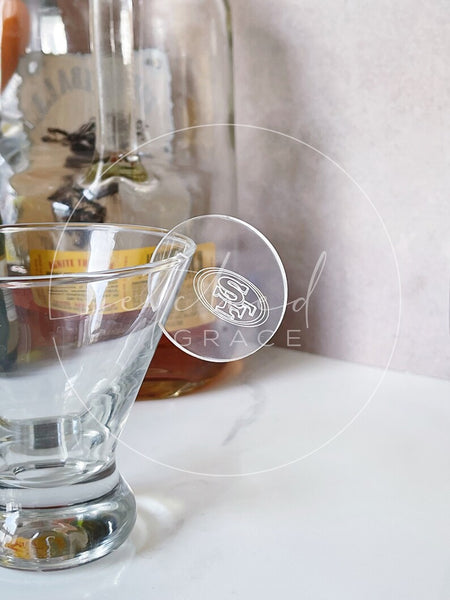 Acrylic Drink Markers | Round Drinking Glass Charm