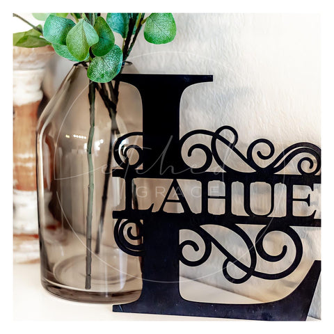 Monogram Letter & Last Name Shelf Leaner