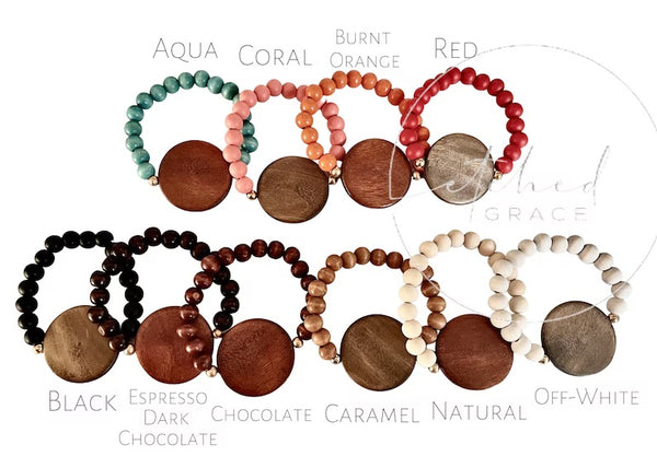 Custom Wooden Disc Bracelet