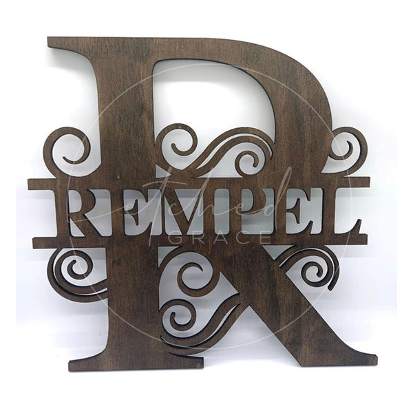Monogram Letter & Last Name Shelf Leaner