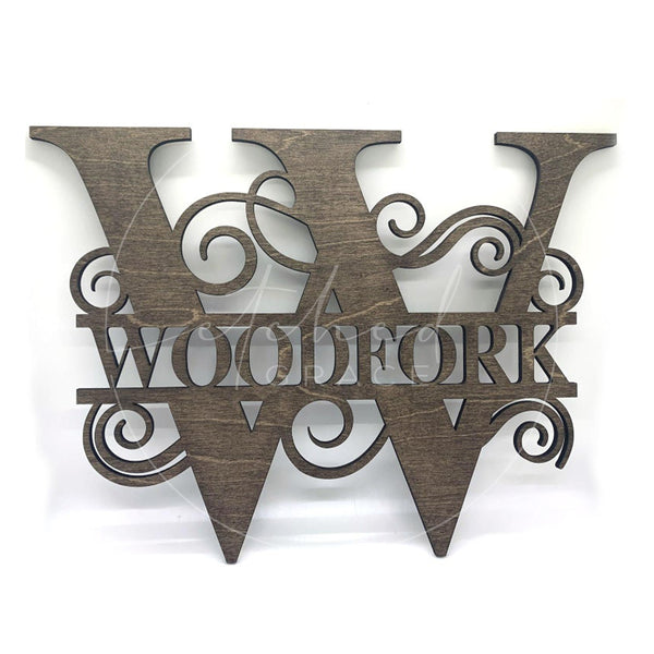Monogram Letter & Last Name Shelf Leaner