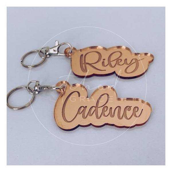 Engraved Name Keychains | Backpack Tags