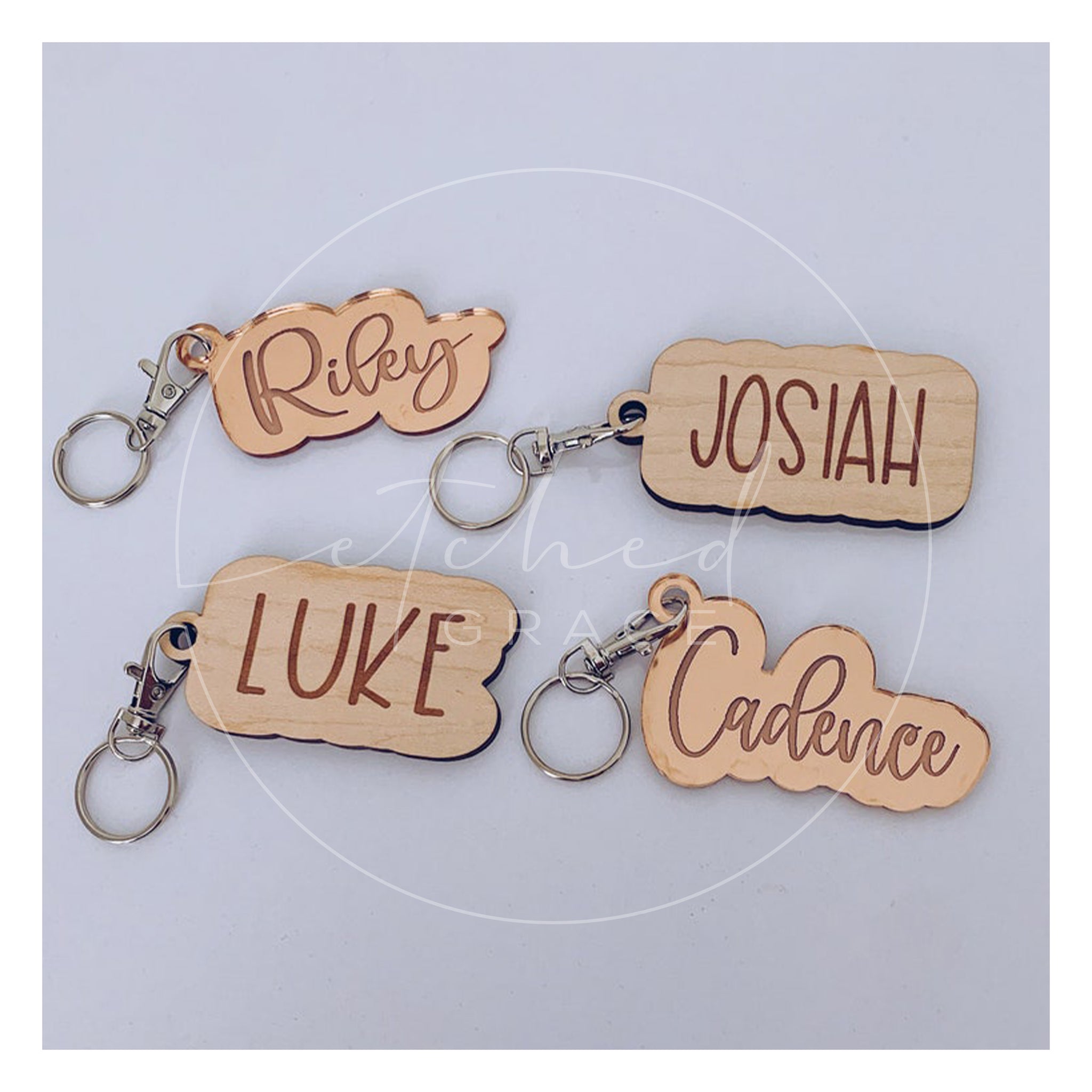 Engraved Name Keychains | Backpack Tags