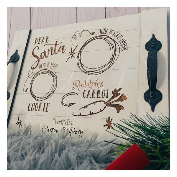 Personalized Engraved Santa's Cookie Tray