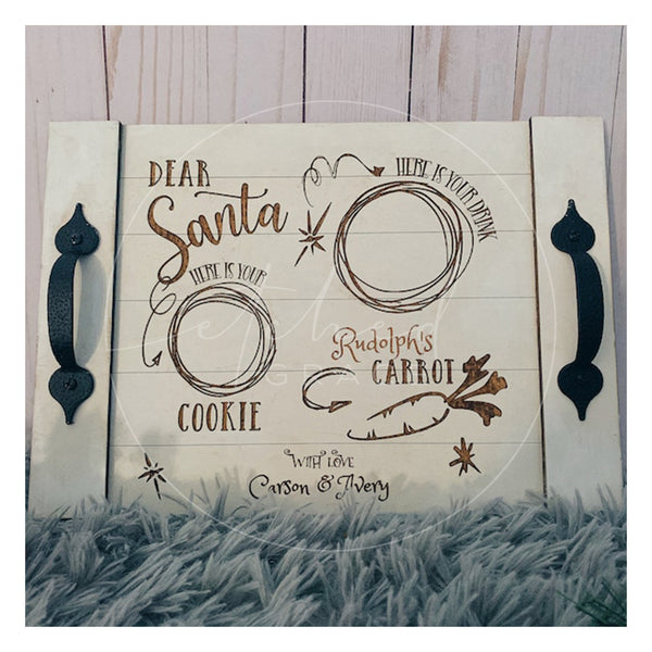 Personalized Engraved Santa's Cookie Tray