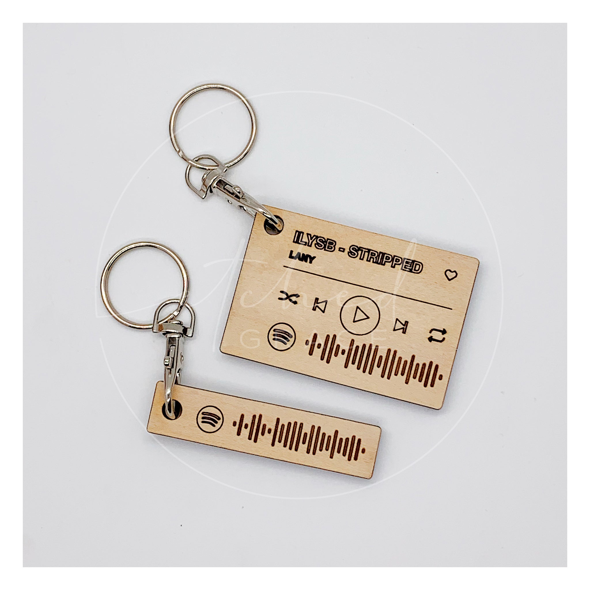 Spotify Code Wooden Engraved Keychain