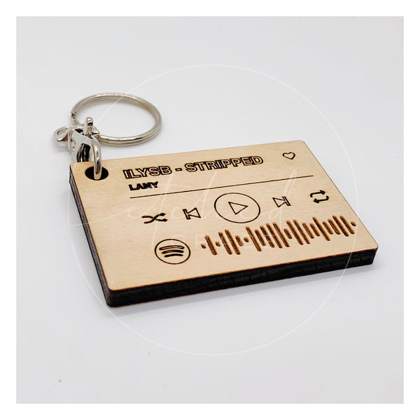 Spotify Code Wooden Engraved Keychain