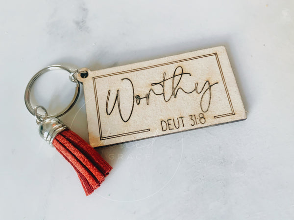 Affirmation Encouragement Keychain | Wood & Acrylic Keychain